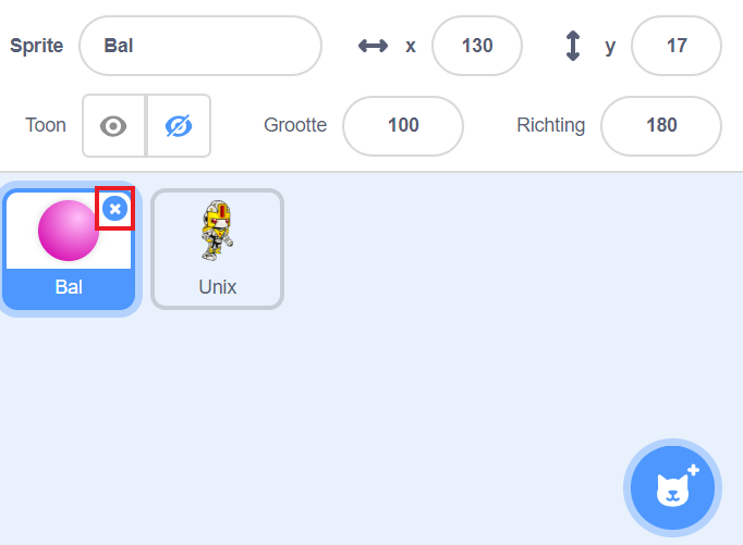 verwijderen van een sprite